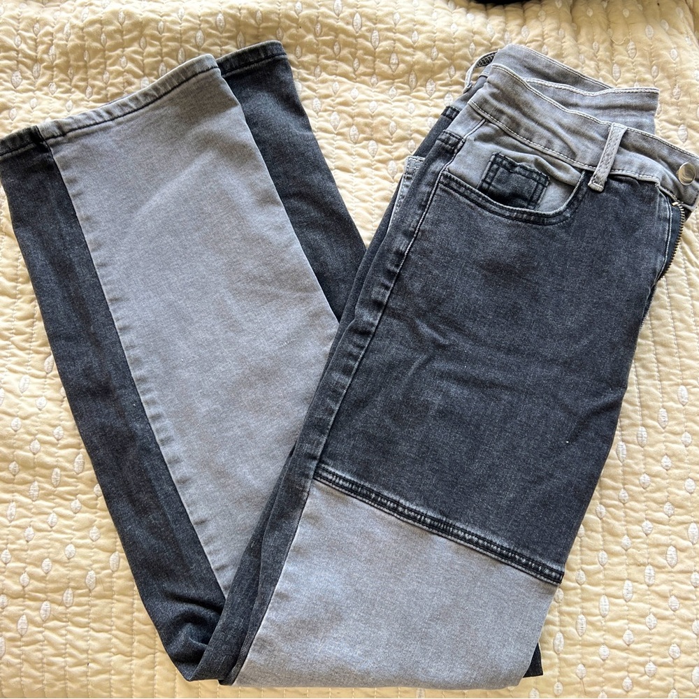 Black & Grey Patch Pants. Wide leg